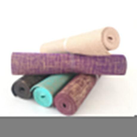 Tapis de sport yoga fitness sensation luxe jute PVC 5mm épaisseur