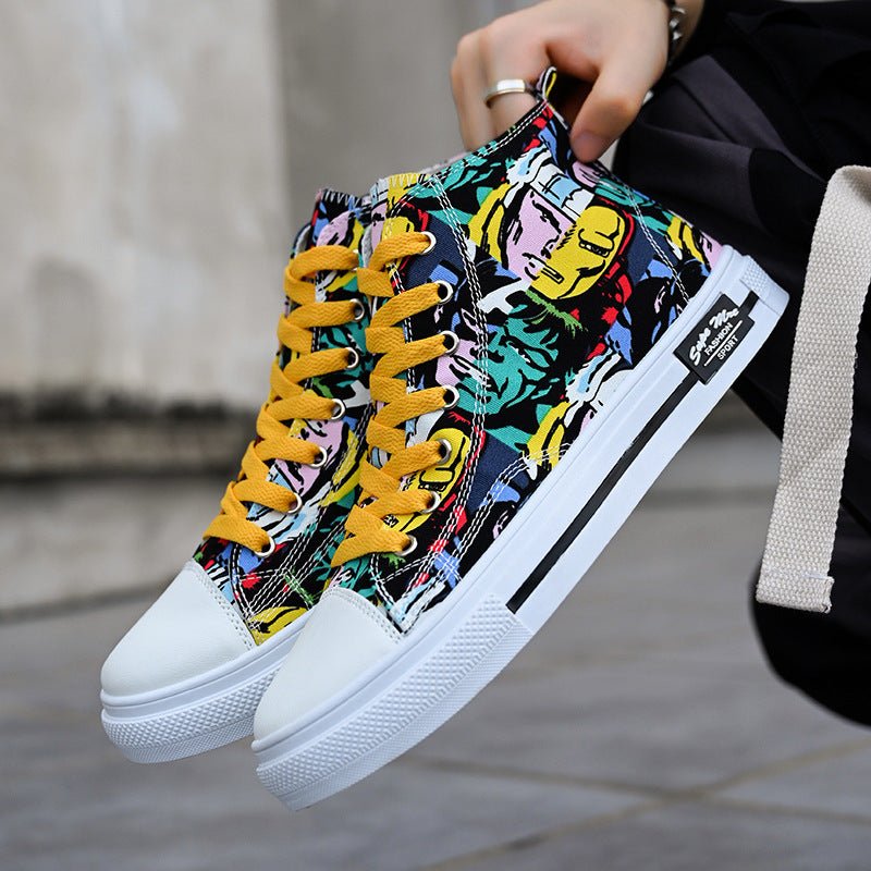 Chaussures colorées en toile pour hommes, nouvelles chaussures tendance d'automne - chaussures - Vert - 35 - Chaussures - chaussures basket