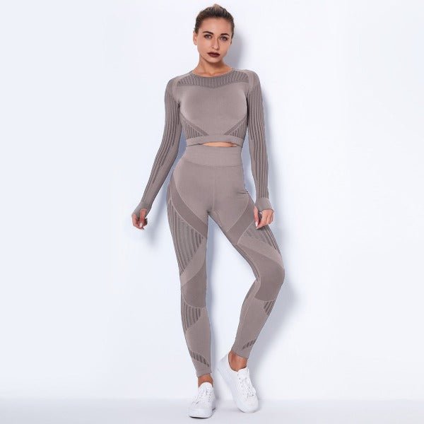 Vêtements de sport et yoga pour femme - Tenue de sport femme - Marron - L - Bas femme - Ensemble femme