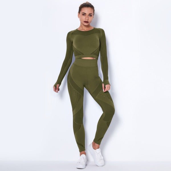 Vêtements de sport et yoga pour femme - Tenue de sport femme - Vert - L - Bas femme - Ensemble femme