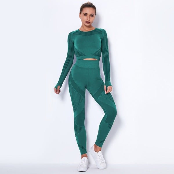 Vêtements de sport et yoga pour femme - Tenue de sport femme - Vert olive - L - Bas femme - Ensemble femme