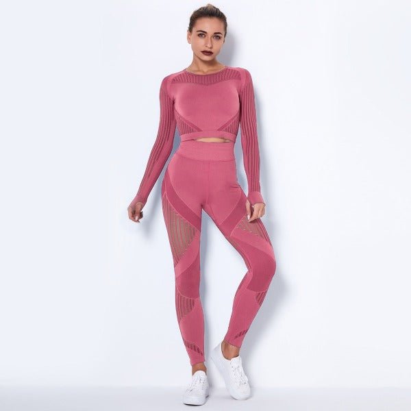 Vêtements de sport et yoga pour femme - Tenue de sport femme - Rose - L - Bas femme - Ensemble femme