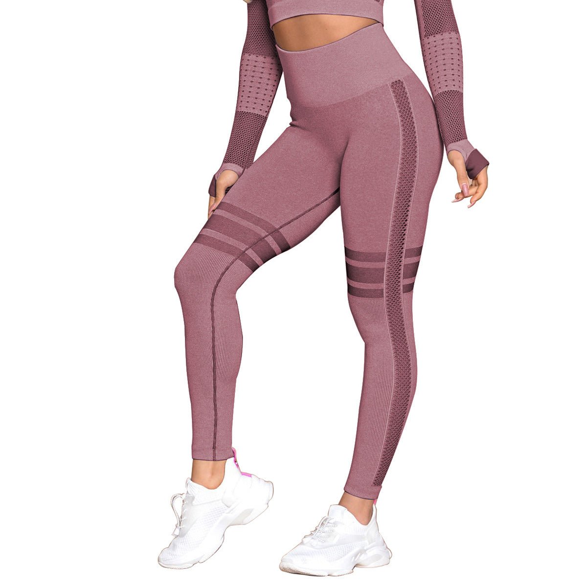 Tenue de sport sans couture - Ensemble tenue - Pantalon Rouge foncé - L - Bas femme - femme