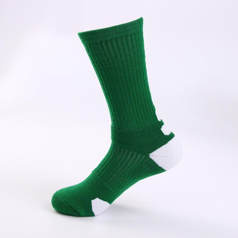 Chaussettes de sport classiques hautes, épaisses et antidérapantes - chaussettes - Vert - 39 - 45 - Chaussettes de sport - Chaussettes de tennis