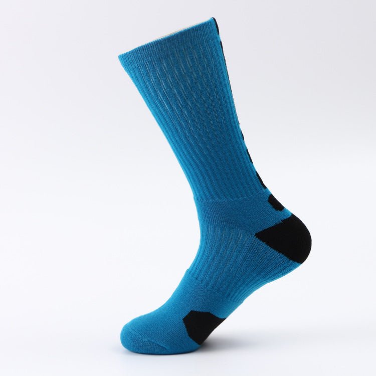 Chaussettes de sport classiques hautes, épaisses et antidérapantes - chaussettes - Bleu - 39 - 45 - Chaussettes de sport - Chaussettes de tennis