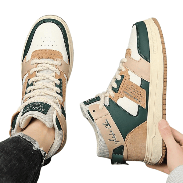 Baskets sport pour hommes haute - Chaussure Homme - Vert - 39 - Chaussures - chaussures basket