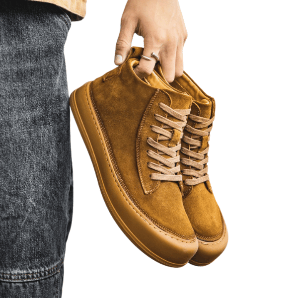 Bottines, chaussures montantes en cuir, polyvalentes à semelles épaisses, décontractées - Bottines Homme - Marron - 38 - Bottines homme - Chaussures