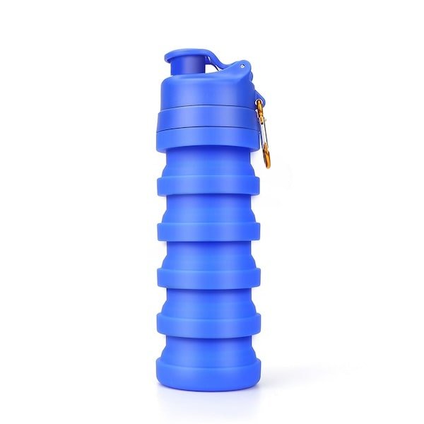 Bouteille pour sport pliable 500ml très pratique ! - Gourde d'eau - Bleu - Accessoires de sport - Accessoires de tennis