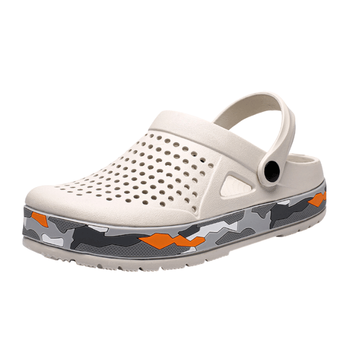 Chaussures sandale à trous pour homme et femme - Sandales d'été avec Baotou - Beige - 40 - Chaussures de plage femme - femme