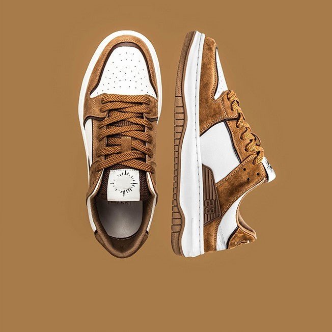 Baskets talon plat de haute gamme pour hommes - chaussures homme - Marron - 38 - Chaussures - chaussures de sport homme