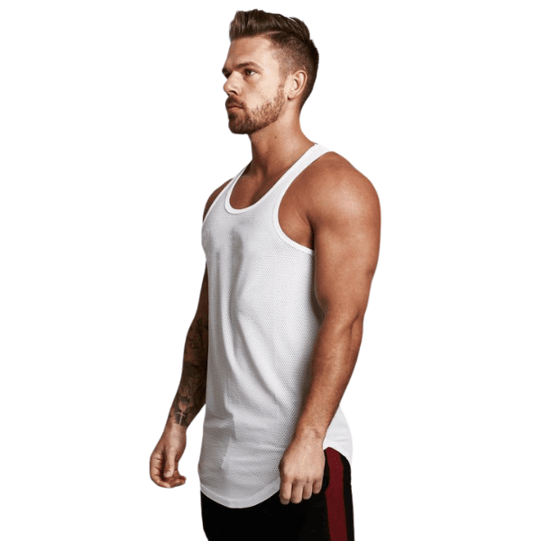 Débardeur gilet de sport pour homme - Débardeur homme - Blanc - L - badminton - Débardeurs homme