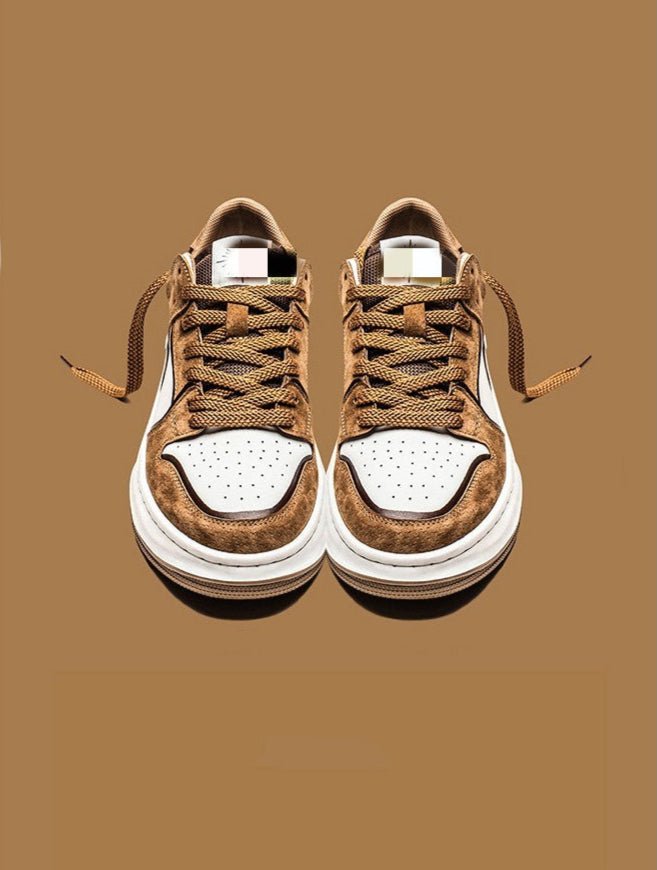 Baskets talon plat de haute gamme pour hommes - chaussures homme - Marron - 38 - Chaussures - chaussures de sport homme