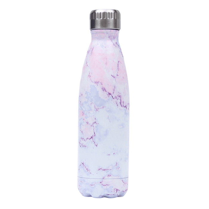 Gourde Polyvalente de 500ml nécessaire pour sport et quotidien - Gourde d'eau - Rose et blanc - Accessoires de sport - Accessoires joueur de Tennis