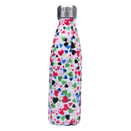Gourde eau 500ml pour Sport et quotidien avec des coeurs