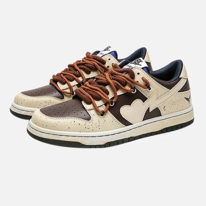 Baskets basses, chaussures marron foncé en cuir pour sport hommes femmes. Skate, Tennis et autres sports - chaussures homme - Marron - 36 - Accessoires de sport - Chaussures