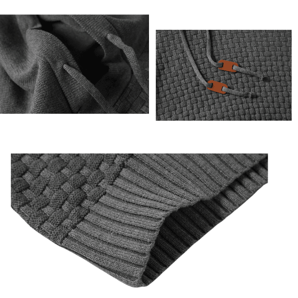 Sweat à capuche, Hoodie chaud tricoté pour Homme - Hoodie homme - Noir - 3XL - Doudounes homme - Hauts homme