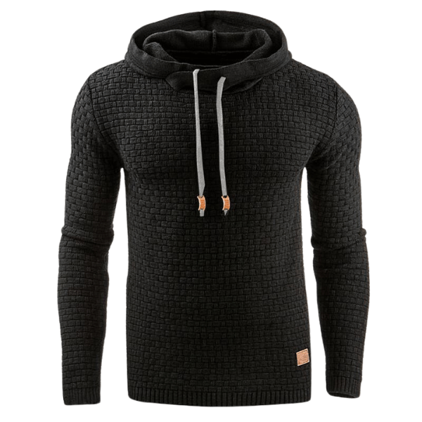 Hooded sweatshirt, warm knitted hoodie for men