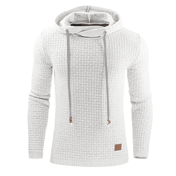 Sweat à capuche, Hoodie chaud tricoté pour Homme - Hoodie homme - Blanc - M - Doudounes homme - Hauts homme