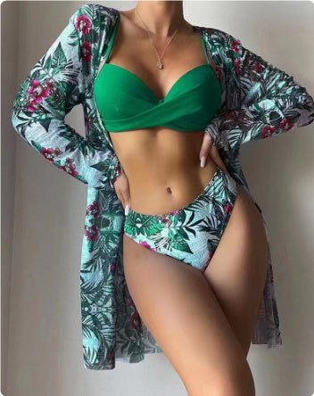 Maillot de Bain Trois Pièces femmes - Maillot de bain femme - Green - L - Bas de maillot de bain femme - femme