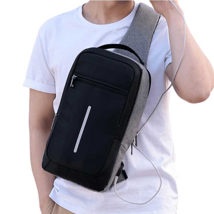 Mini Sac à Poitrine et dos antivol avec capacité de chargement - sac a dos - Gris foncé - sac - Sac a dos