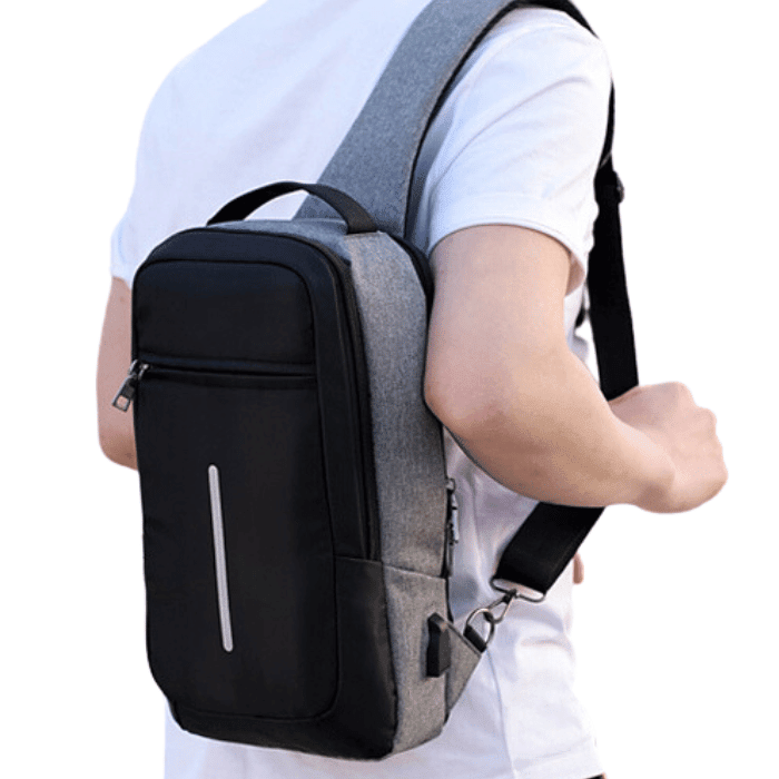 Mini Sac à Poitrine et dos antivol avec capacité de chargement - sac a dos - Noir - sac - Sac a dos