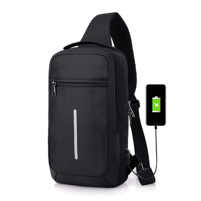 Mini Sac à Poitrine et dos antivol avec capacité de chargement - sac a dos - Noir - sac - Sac a dos