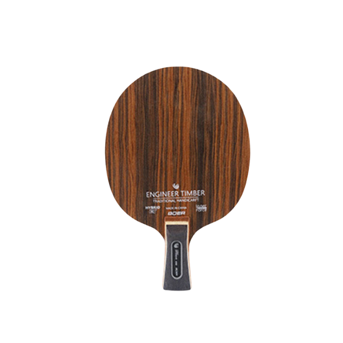 Raquette de tennis de table matériau fibre carbone couleur marron avec taille poignée court