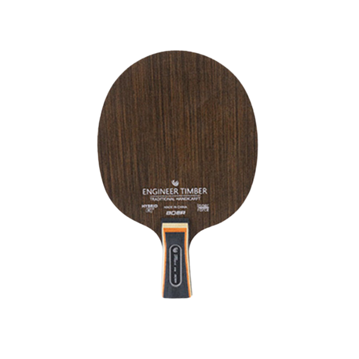 Raquette de tennis de table matériau fibre carbone couleur marron avec taille poignée court