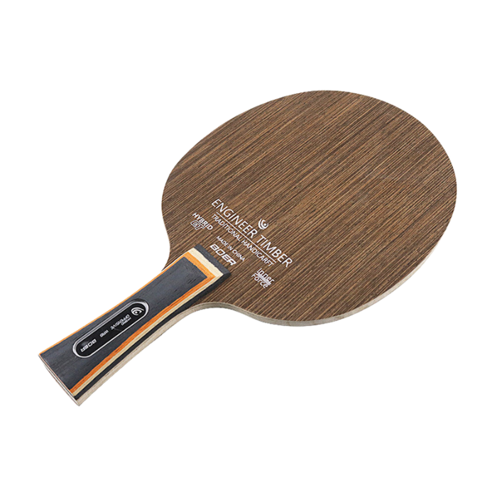 Raquette de tennis de table matériau fibre carbone marron avec taille poignée long