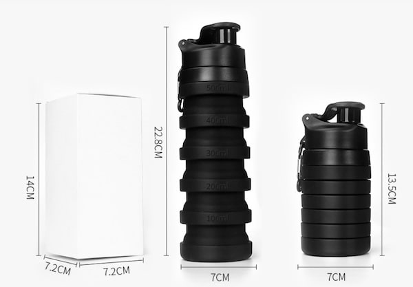 Very practical 500ml foldable sports bottle!