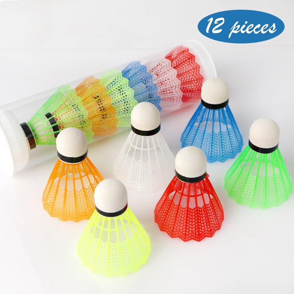 Volant de Badminton légères en Plastique Outdoor, volants colorés 12 pièces - Multicouleur - 12 PCS - badminton - Set raquette de badminton enfant