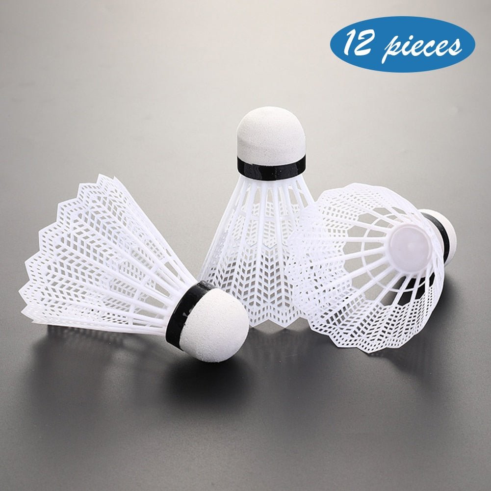 Volant de Badminton légères en Plastique Outdoor, volants colorés 12 pièces - Blanc - 12 PCS - badminton - Set raquette de badminton enfant