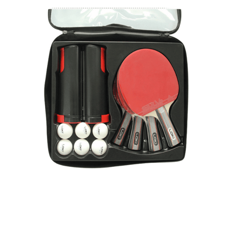 Set de ping pong quatre raquettes, huit balles avec  grille