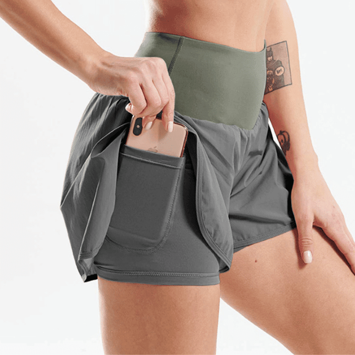 Short de Sport anti - reflets pour femmes à séchage rapide et décontracté - Short femme - Gris - 2XL - femme - Jupes femme