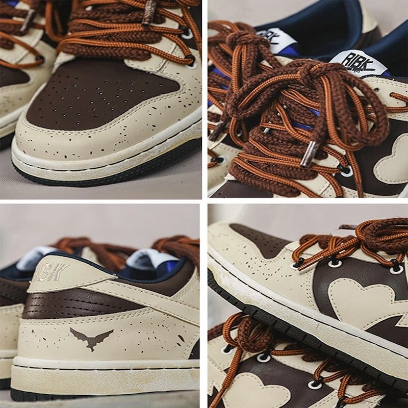 Baskets basses, chaussures marron foncé en cuir pour sport hommes femmes. Skate, Tennis et autres sports - chaussures homme - Marron - 36 - Accessoires de sport - Chaussures