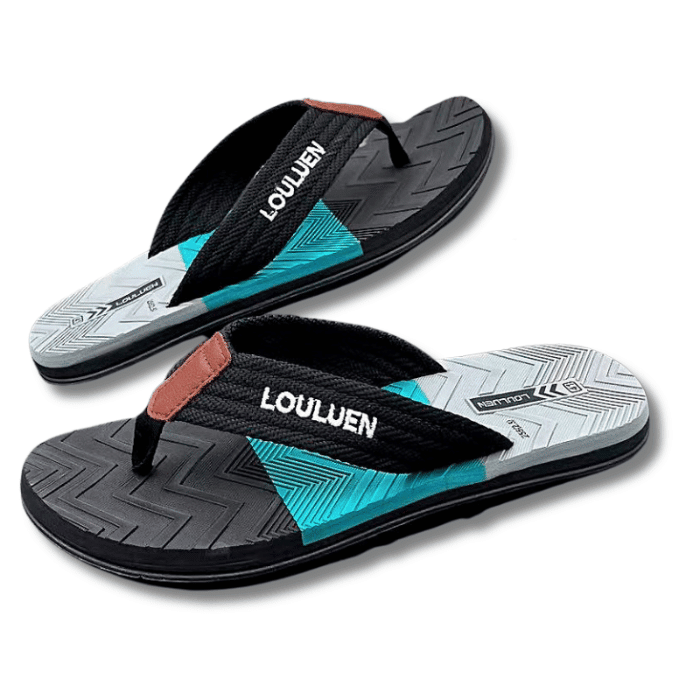 Tong confortable pour homme - sandals homme - Noir style 2 - 40 - Homme - Sandales homme