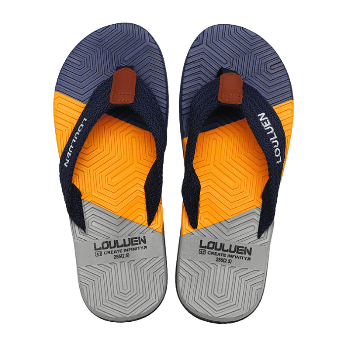 Tong confortable pour homme - sandals homme - Bleu foncé - orange - 40 - Homme - Sandales homme