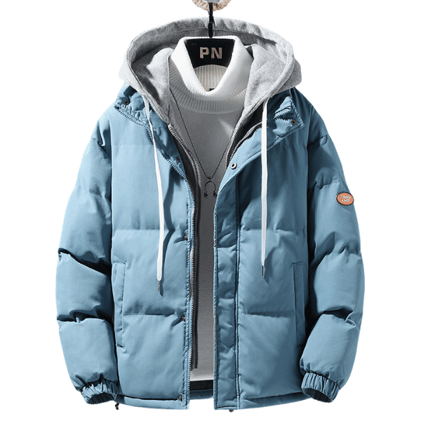 Veste à capuche coupe vent pour homme - veste chaud - Bleu - 2XL - coupes vents homme - Hauts homme