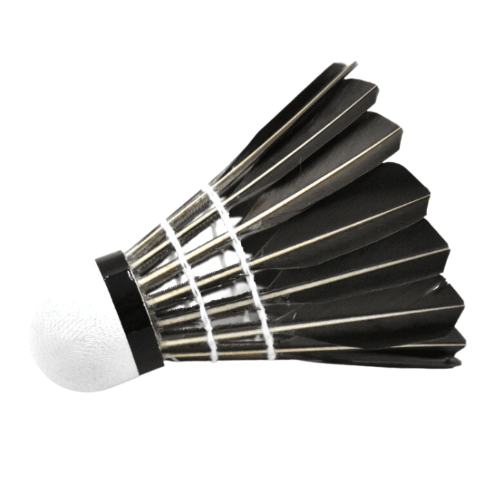 Volants de Badminton en Plume d'Oie Orafon 40 - plume badminton - Noir - 12 pcs - badminton - Matériel de Badminton