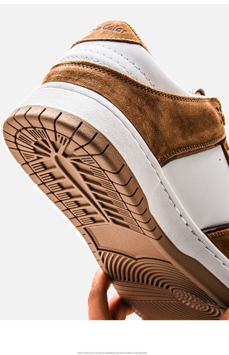 Baskets talon plat de haute gamme pour hommes - chaussures homme - Marron - 38 - Chaussures - chaussures de sport homme