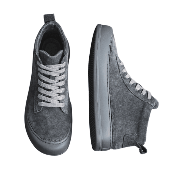 Bottines, chaussures montantes en cuir, polyvalentes à semelles épaisses, décontractées - Bottines Homme - Gris - 38 - Bottines homme - Chaussures