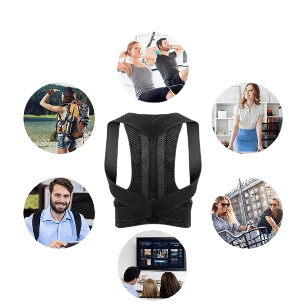 Redresseur correcteur de posture dorsale Femme Homme - Redresseur de dos - Correction de Posture - Noir - L - gym - Protection articulaire