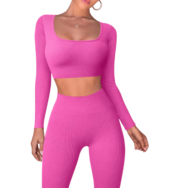 Haut de sport à la mode pour femmes, vêtements de yoga | ensemble deux pièces - Ensemble sport femme - Rose - L - badminton - Bas femme