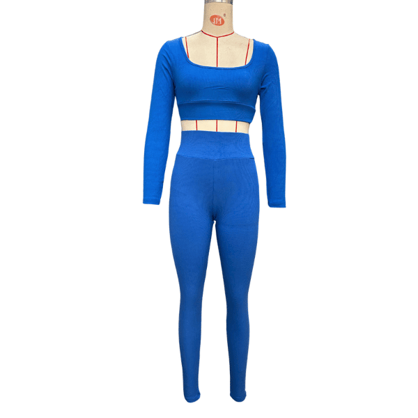 Haut de sport à la mode pour femmes, vêtements de yoga | ensemble deux pièces - Ensemble sport femme - Bleu - L - badminton - Bas femme