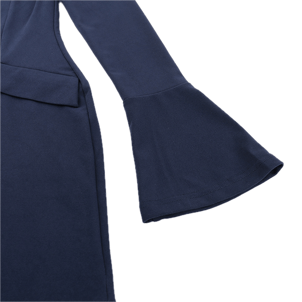 Robe dupe, élégante et slim à manches longues - Robe femme - Bleu - L - femme - Hauts femme
