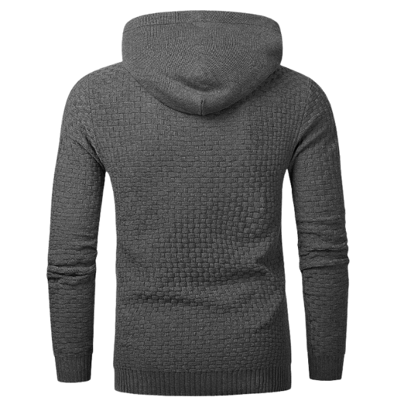 Hooded sweatshirt, warm knitted hoodie for men
