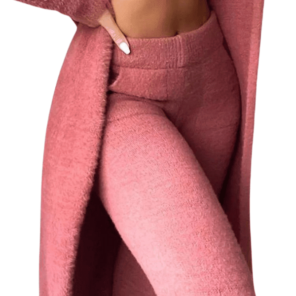 Ensemble de pyjamas 3 pcs pour femmes. Haut court, Pantalon confortable, pull assorti - Pyjamas femme - Rose - M - Bas femme - Ensemble femme