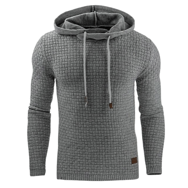 Hooded sweatshirt, warm knitted hoodie for men