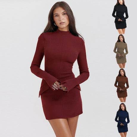 Robe dupe, élégante et slim à manches longues