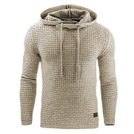 Hooded sweatshirt, warm knitted hoodie for men